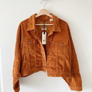 NWT Levi's Burt Orange Cropped Corduroy Jacket